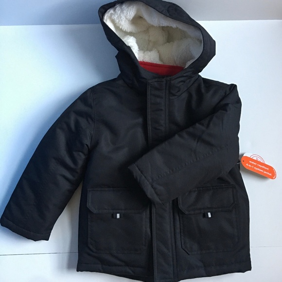 Black Winter Coat 4 in 1. Water Repellent sz 3T - Picture 1 of 9